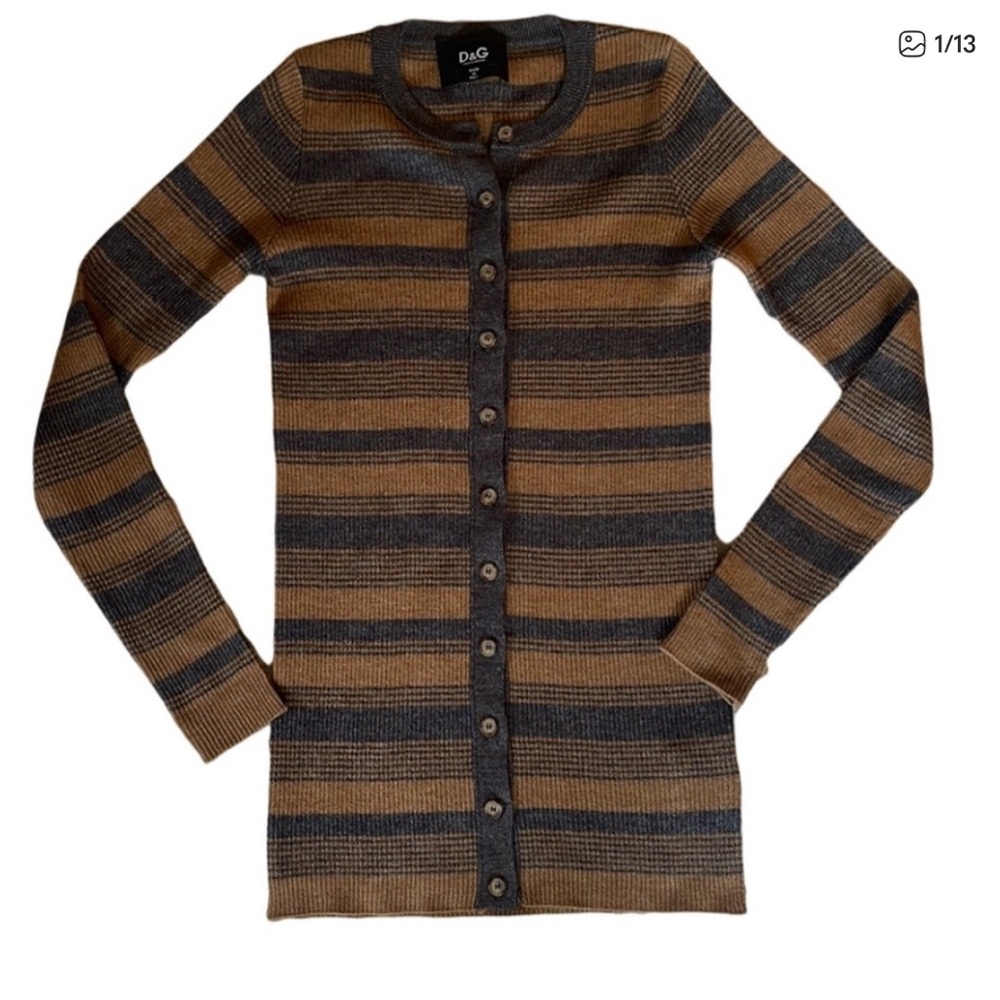 Dolce & Gabbana Striped Button Up Cardigan Size Small
